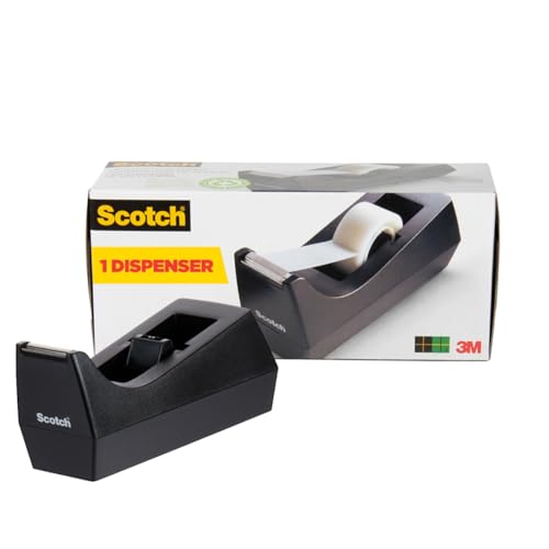 Eco-Friendly Scotch Desktop Tape Dispenser, Black, 2.7 in. x 2.7 for Daily Use