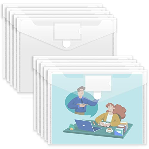 Eco-Friendly Sooez 10 Pack Plastic Envelopes File Folders, Clear for Daily Use