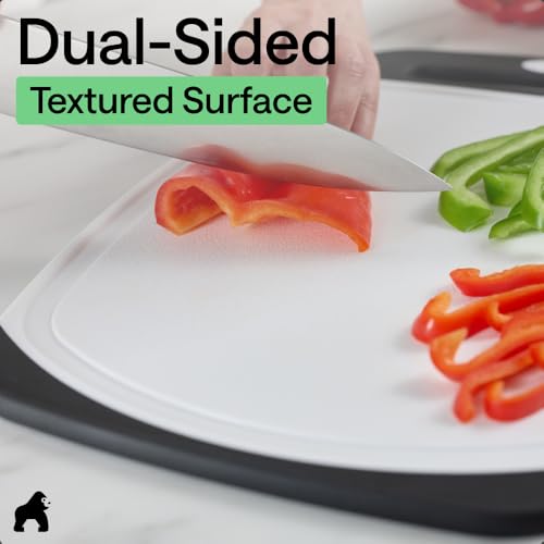 Eco-Friendly GORILLA GRIP BPA-Free Reversible Kitchen Cutting Board Set Kit