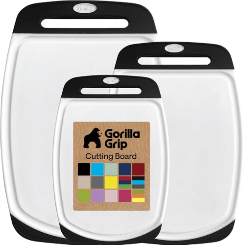 Eco-Friendly GORILLA GRIP BPA-Free Reversible Kitchen Cutting Board Set Kit