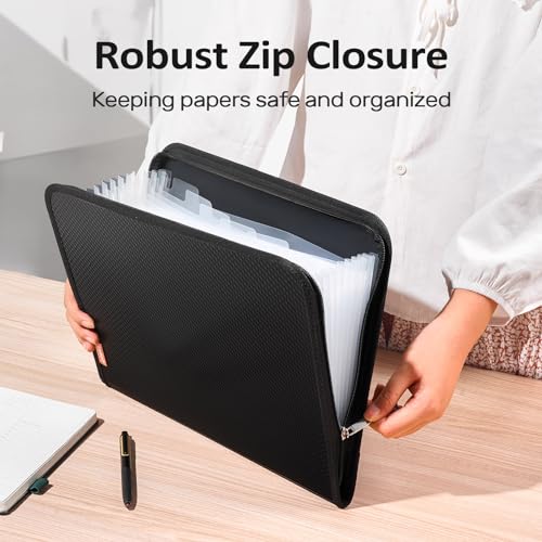 Eco-Friendly Sooez 13 Pocket Accordion File Organizer, Zipper Expanding Kit