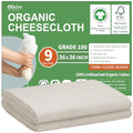 Classic Organic Cheese Cloths, GOTS Certified, Grade 100, 36x36Inch, Reusable Set