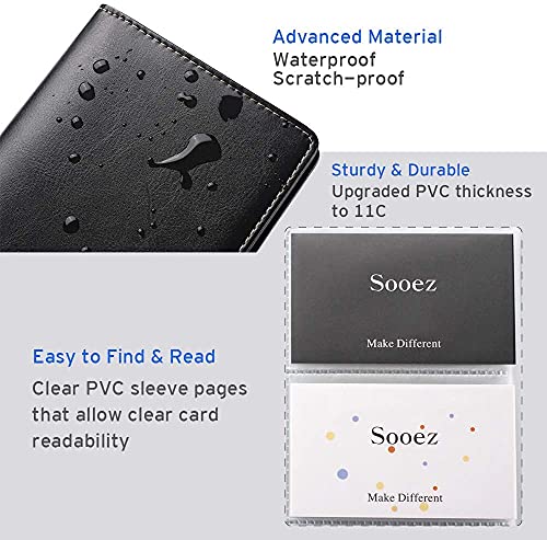 exclusive Sooez Leather Professional Business Card Book Holder Organizer, 240 Kit