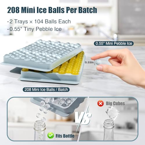 Minimalist WIBIMEN Mini Ice Cube Trays, 0.55” Tiny Essentials