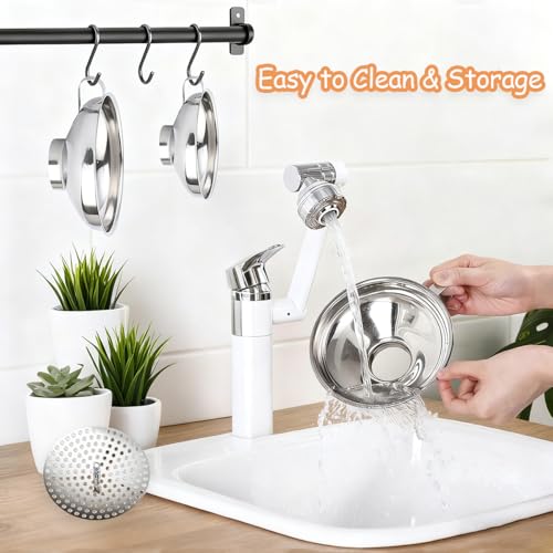 Modern Canning Funnel with Strainer, Wide Mouth Funnels for Kit